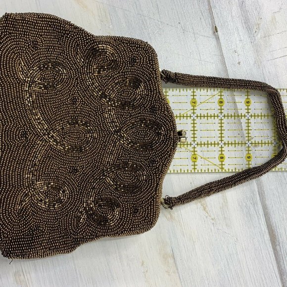VINTAGE Japan Kissing Clasp Beaded Evening Handbag - Picture 4 of 8